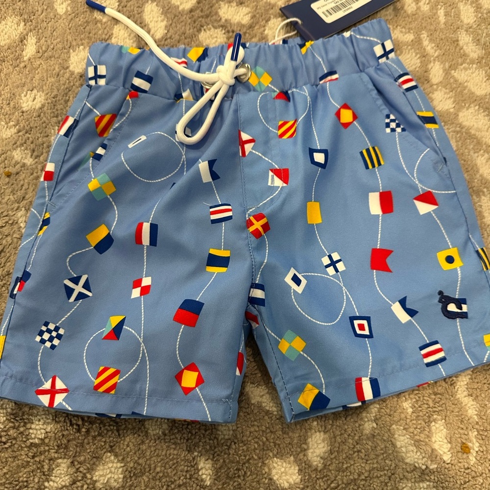Blue Quail Colorful Nautical Flag Swim Shorts